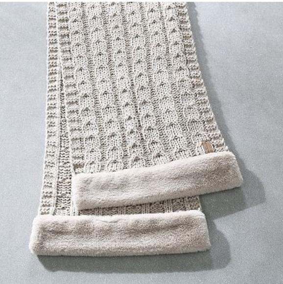 NWT UGG Table Runner (Koolaburra, Cable Knit and Faux Fir Trim) - Picture 6 of 8